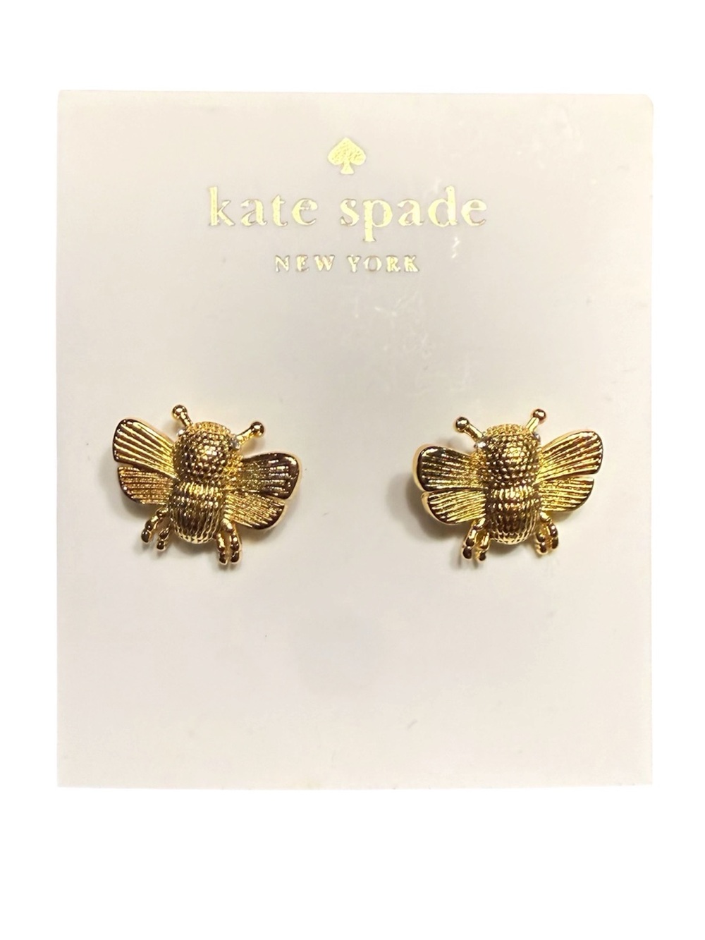 NWT kate spade gold tone bee stud earrings